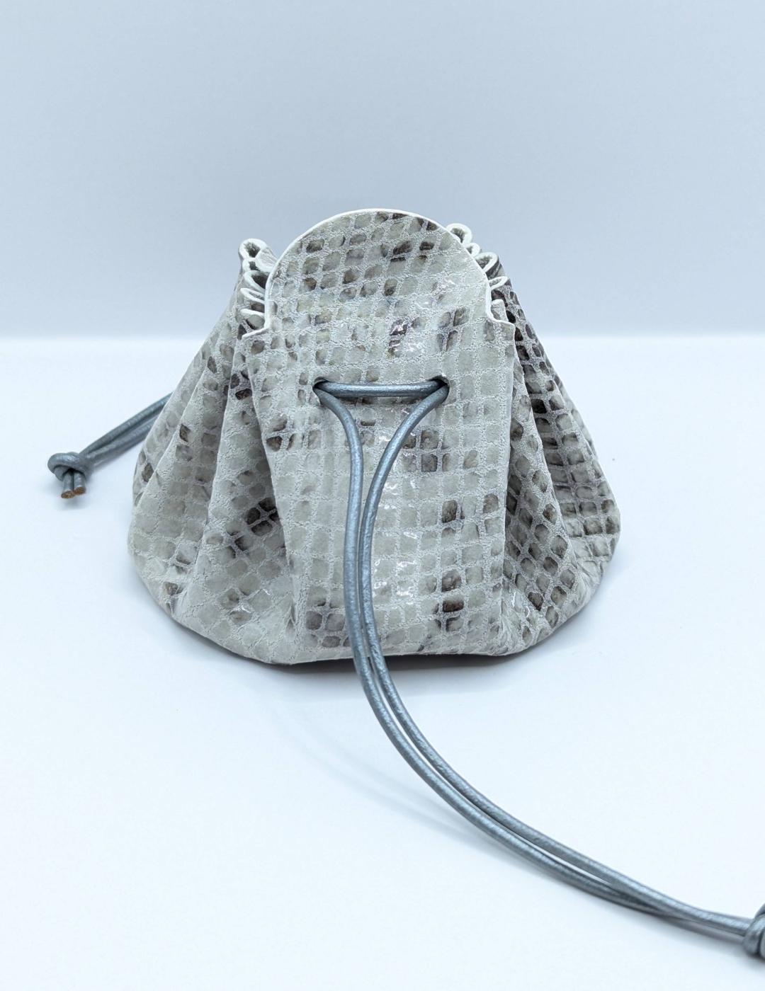 Grande bourse Gris clair Effet serpent