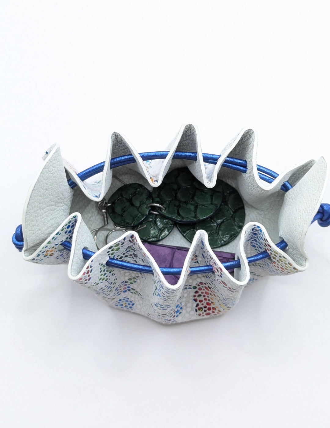 Petite bourse Blanc A motif fleuri coloré