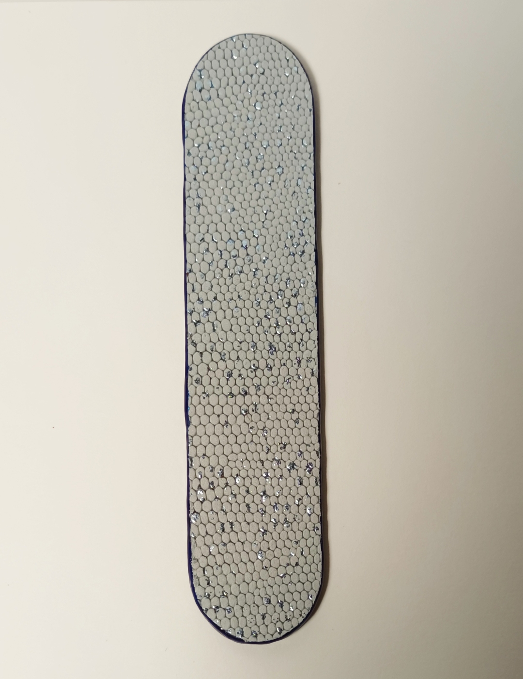 Marque-page bleu marine et bleu clair pailleté argent