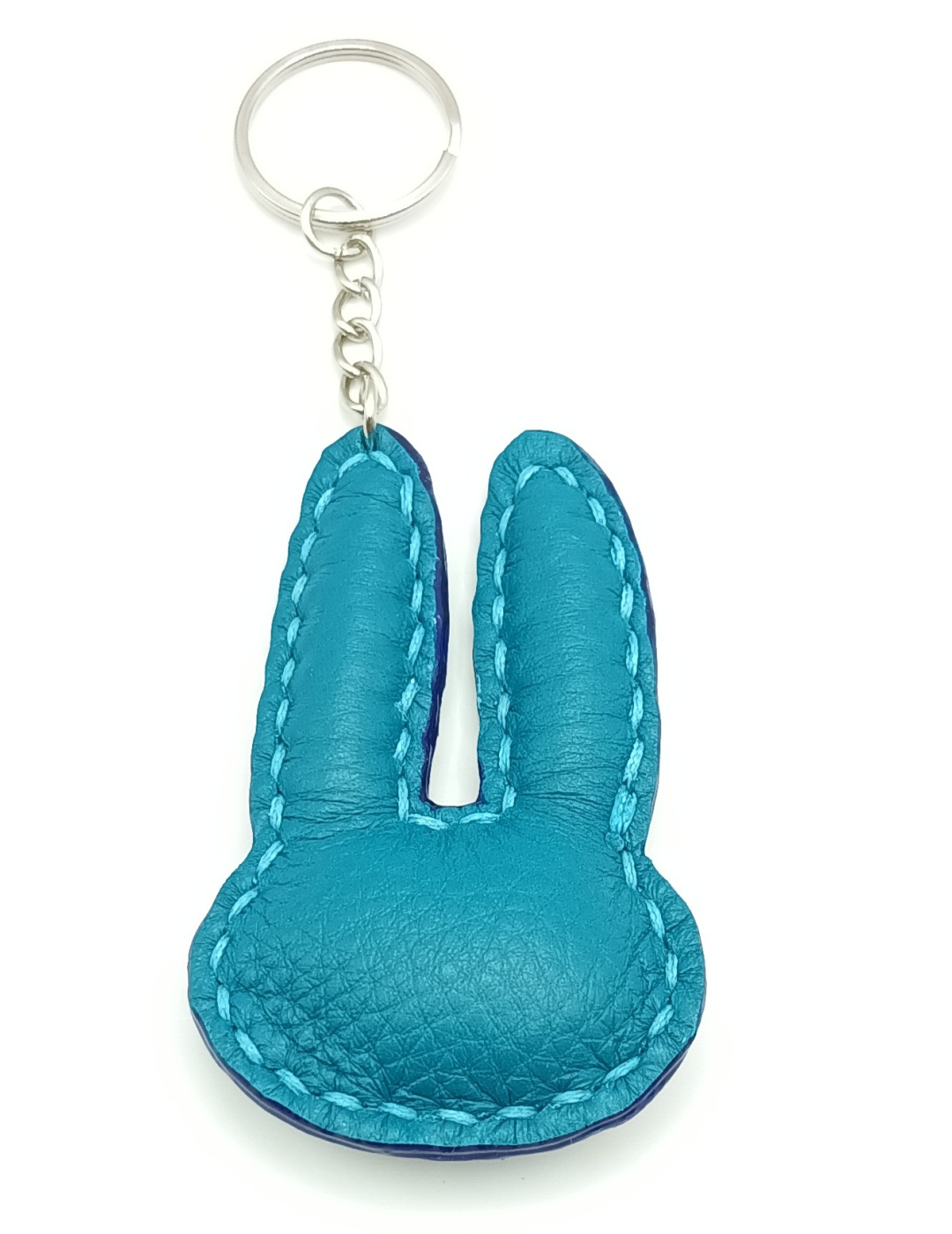 Porte-clés lapin fleuri pastel et bleu lagon
