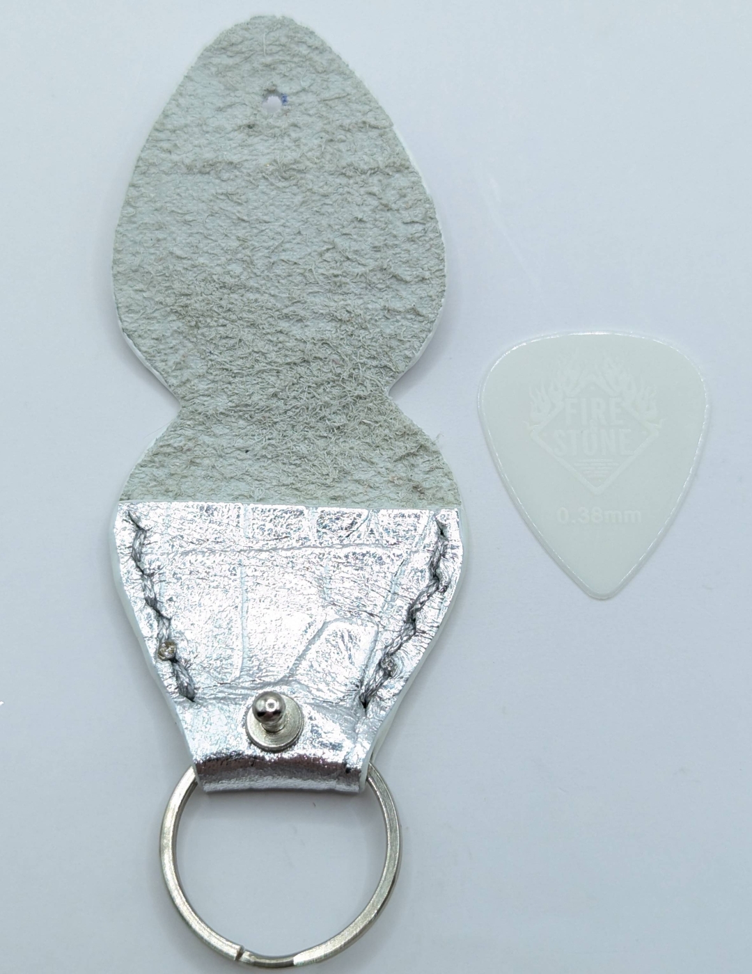 Étui à médiator Argent imitation crocodile