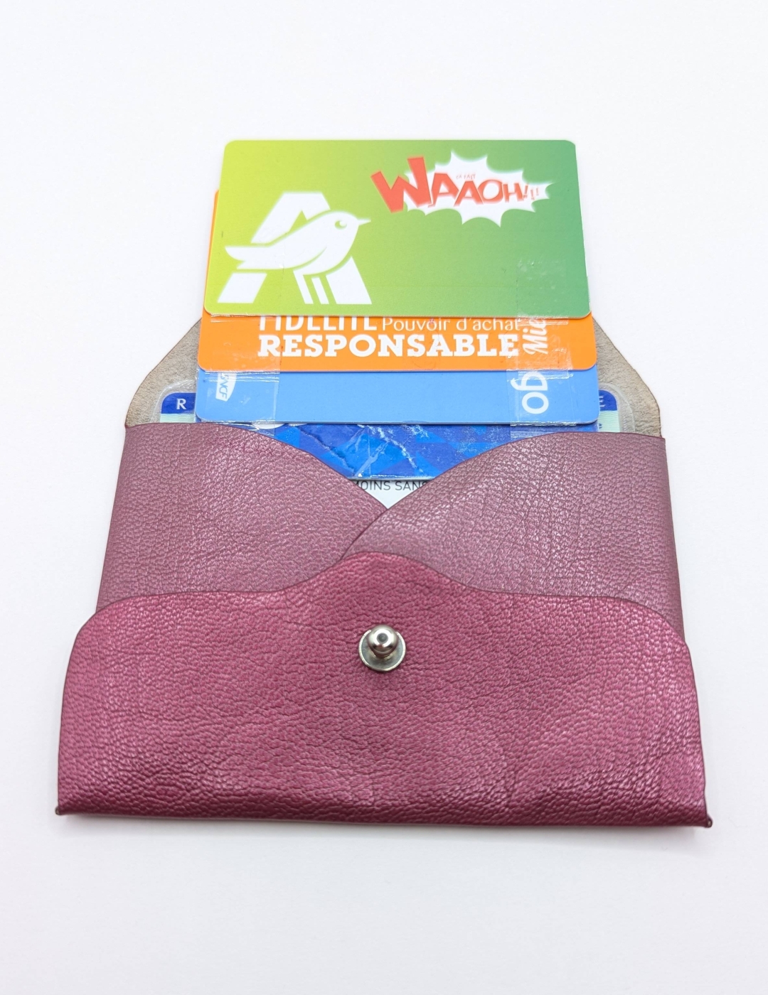 Porte-cartes Rose métallisé