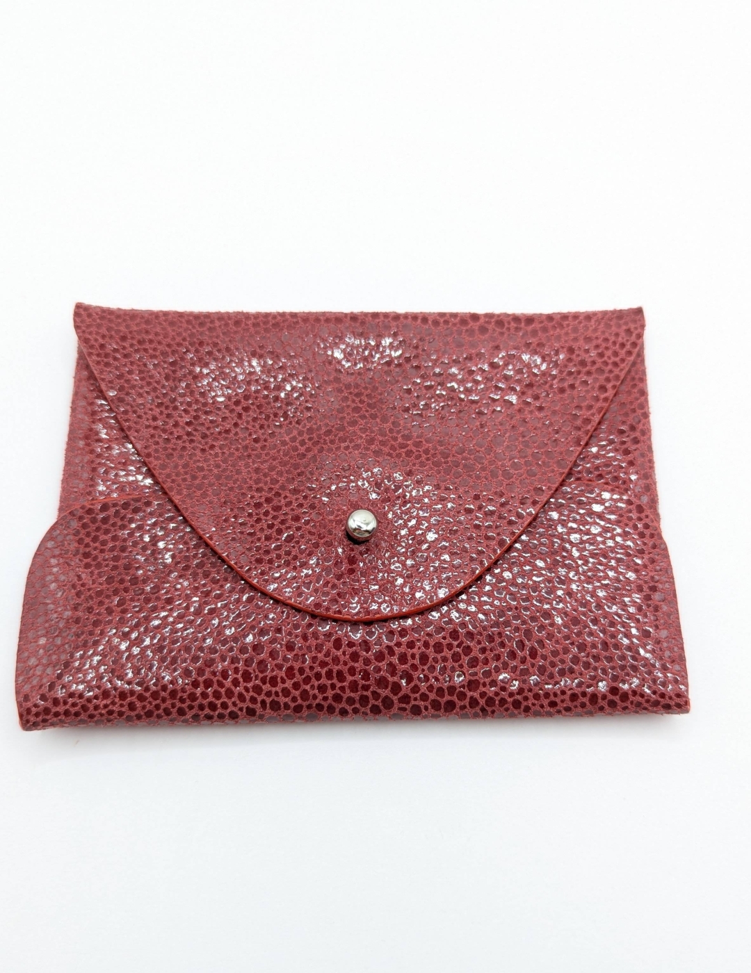 Porte-cartes Rouge imitation grain galuchat