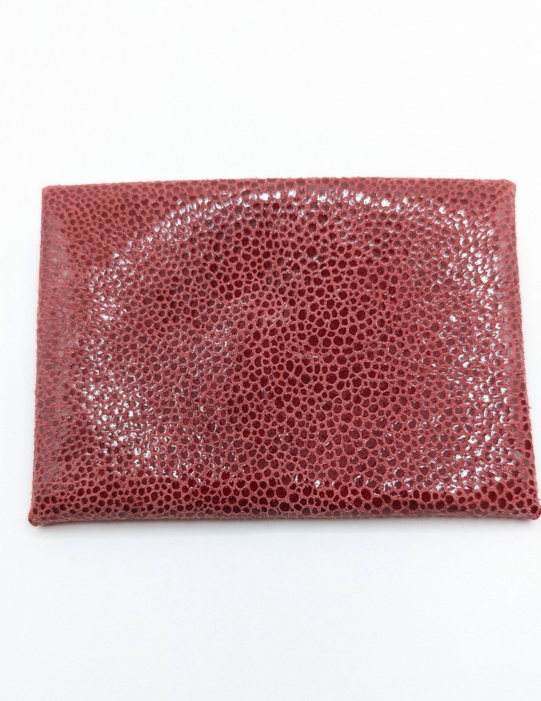 Porte-cartes Rouge imitation grain galuchat