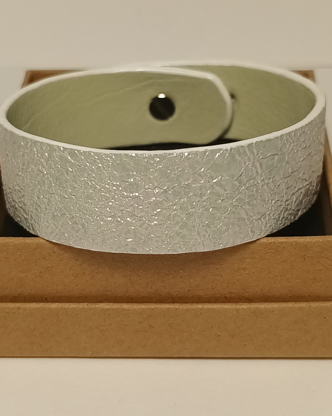 Bracelet vert d’eau effet craquelé