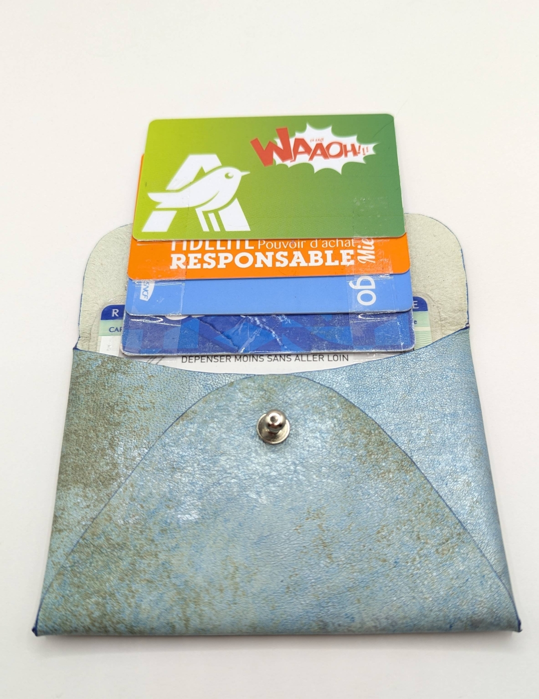 Porte-cartes Bleu gris