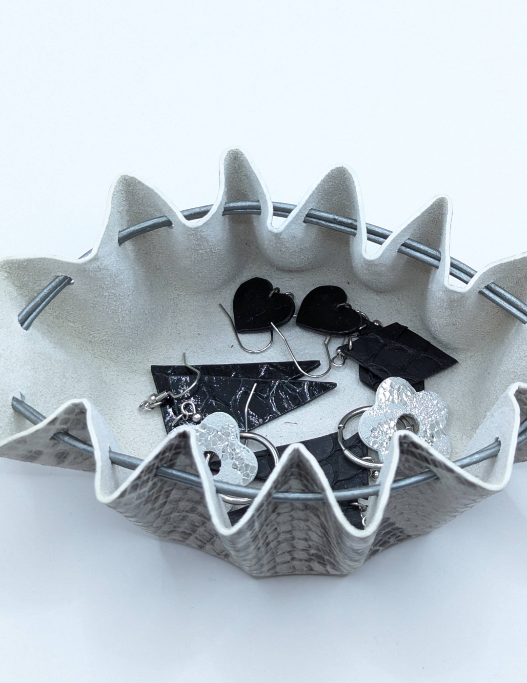 Grande bourse Gris clair Effet serpent