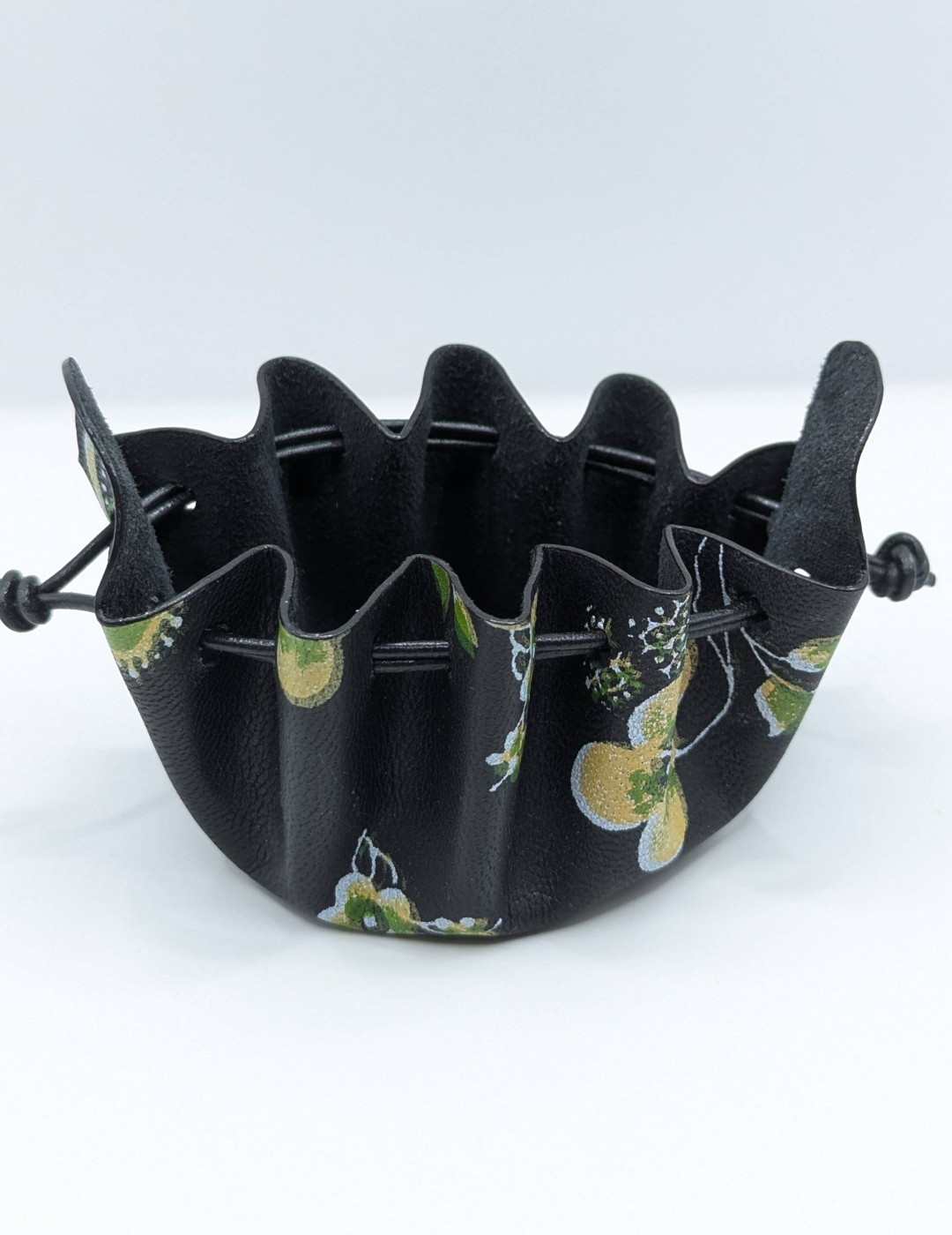 Petite bourse Noir A fleurs vertes