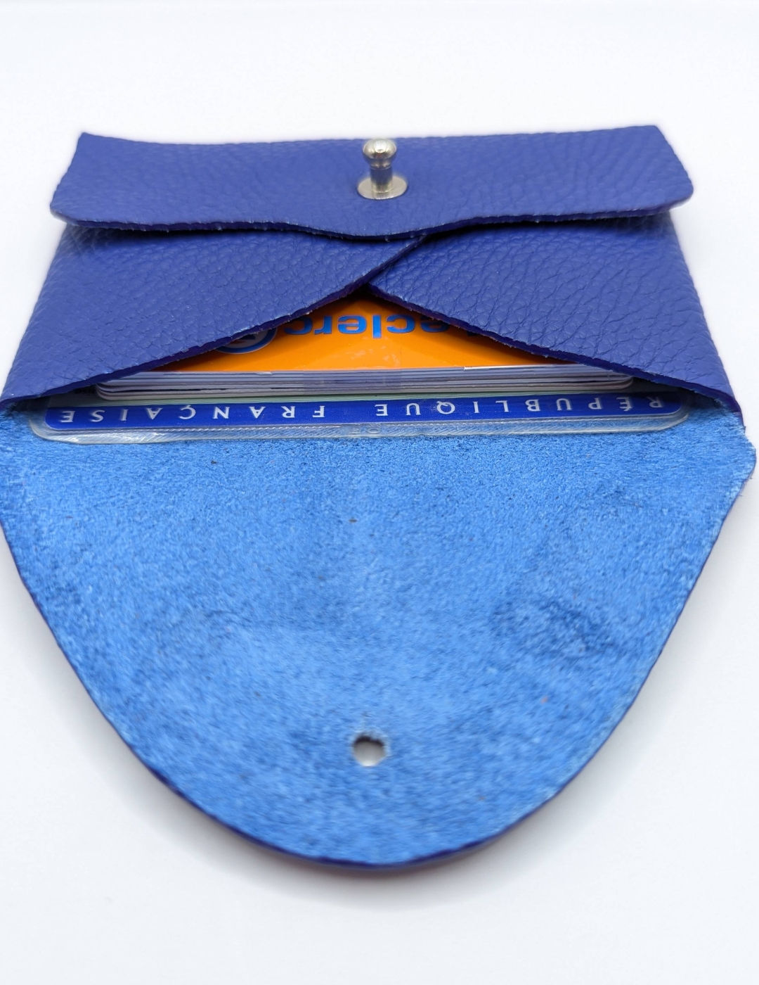 Porte-cartes Bleu roi grainé