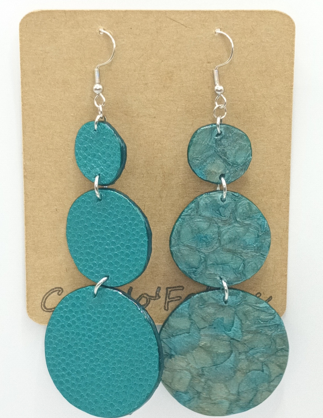 Grandes Boucles d’oreilles bulle vertes à reflets doré en Perche