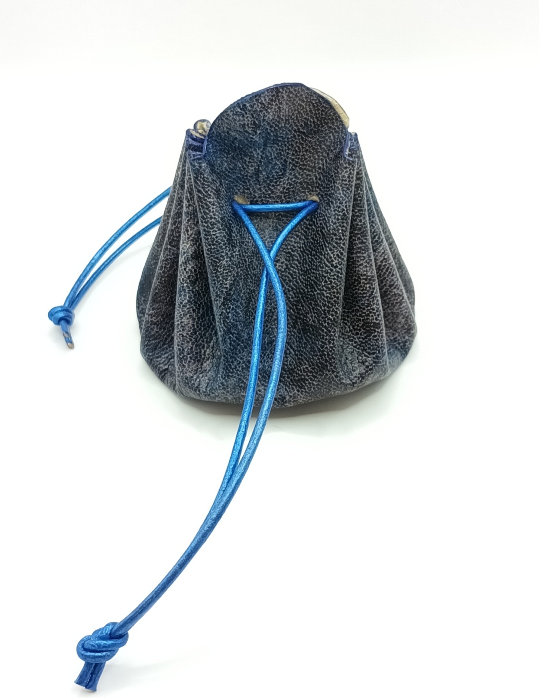 Grande bourse bleu foncé nuancé et bleu métallisé