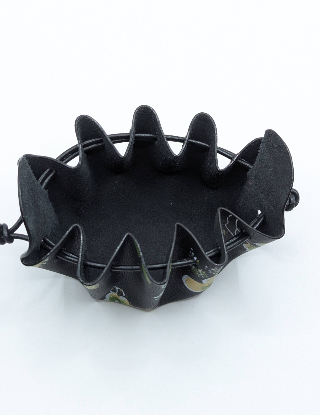 Petite bourse Noir A fleurs vertes