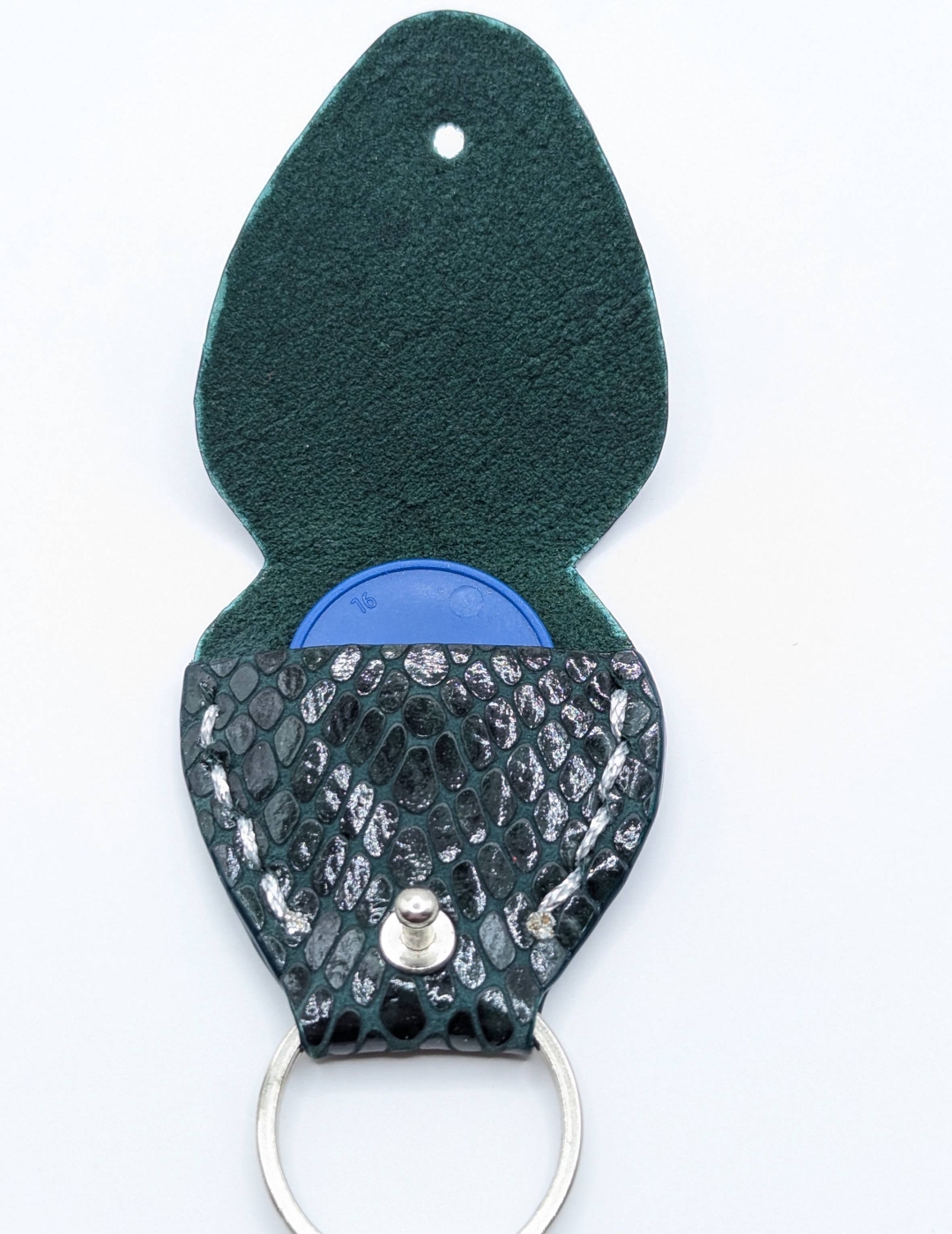 Étui à médiator Vert imitation serpent