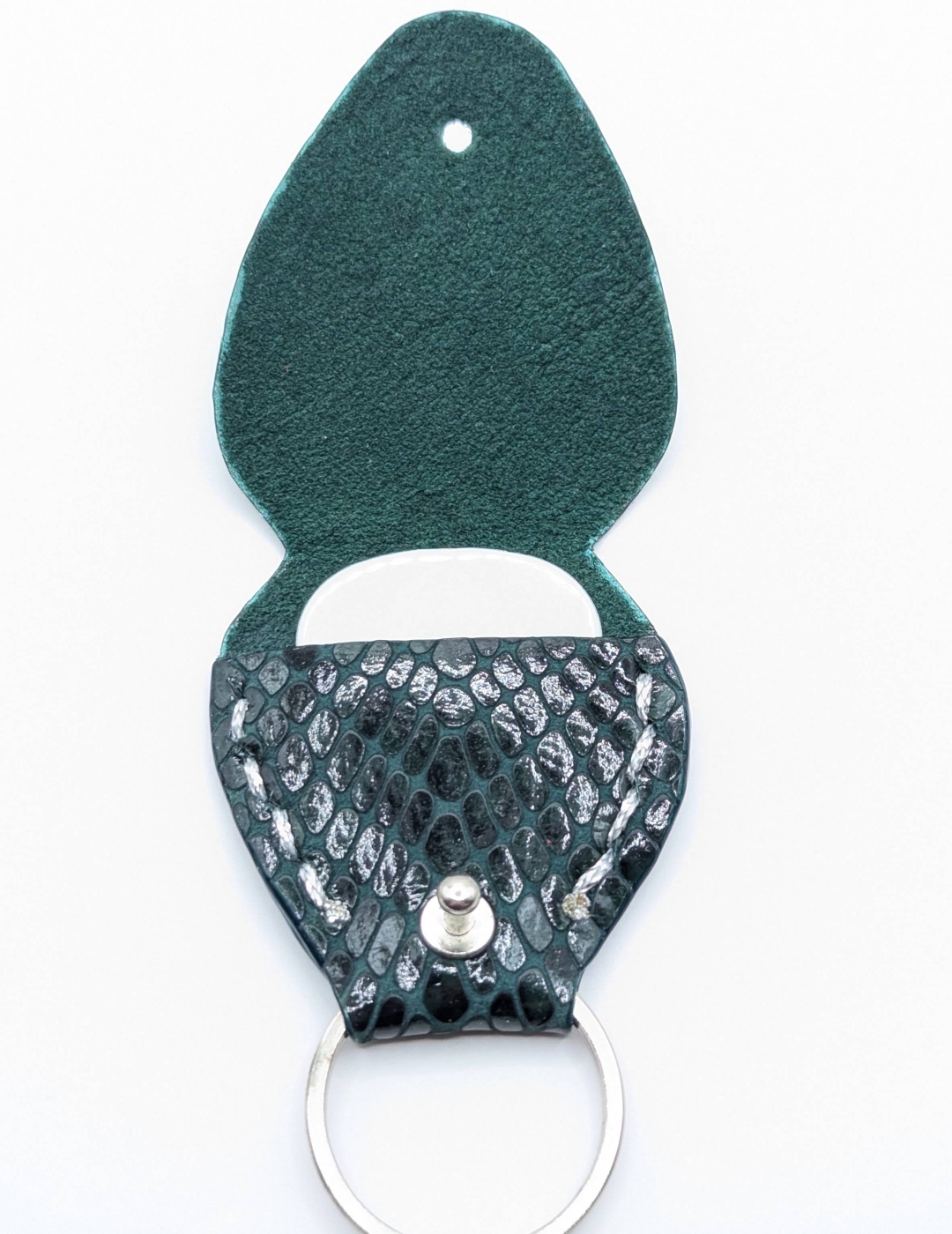 Étui à médiator Vert imitation serpent