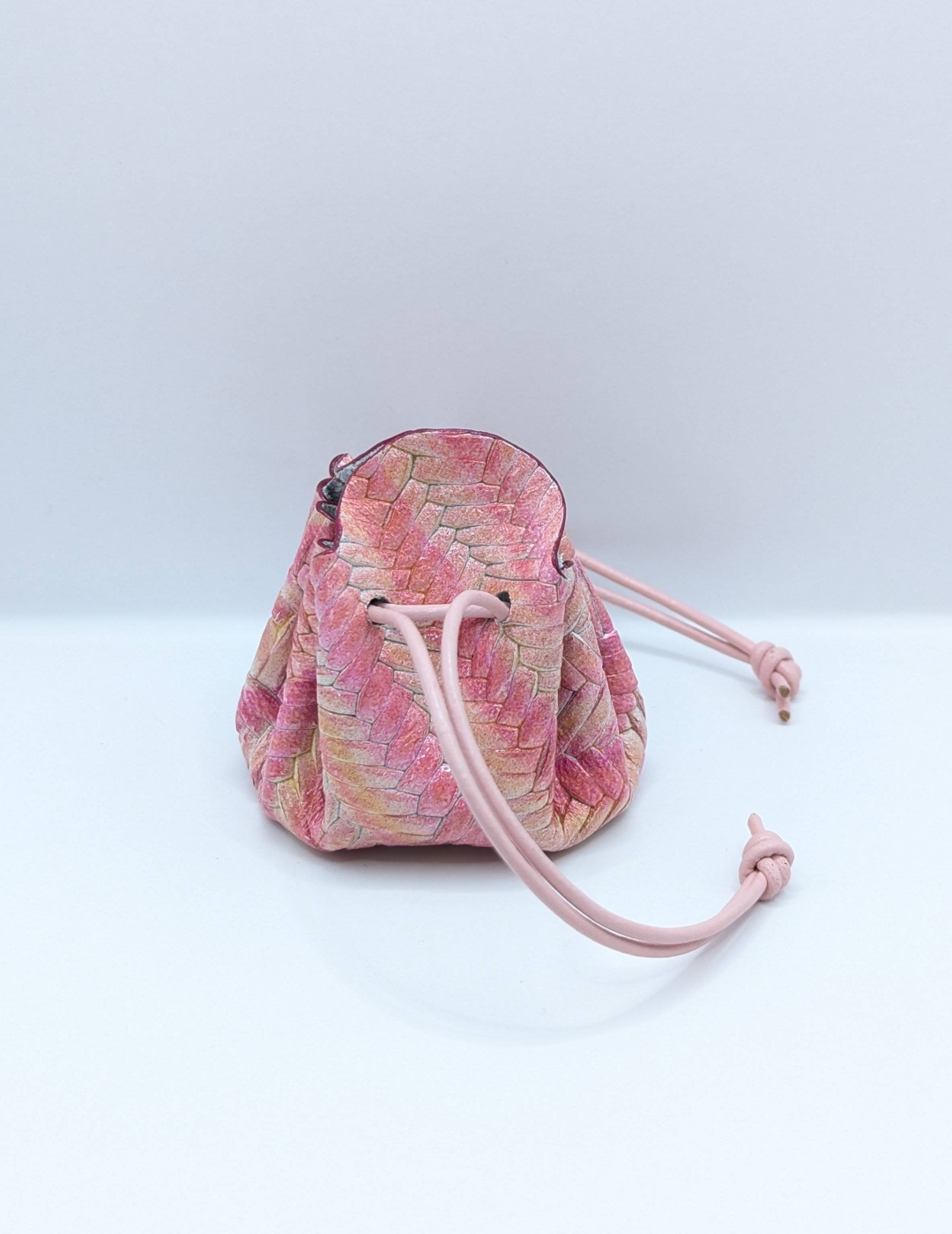 Petite bourse Rose nuancé Effet tressé