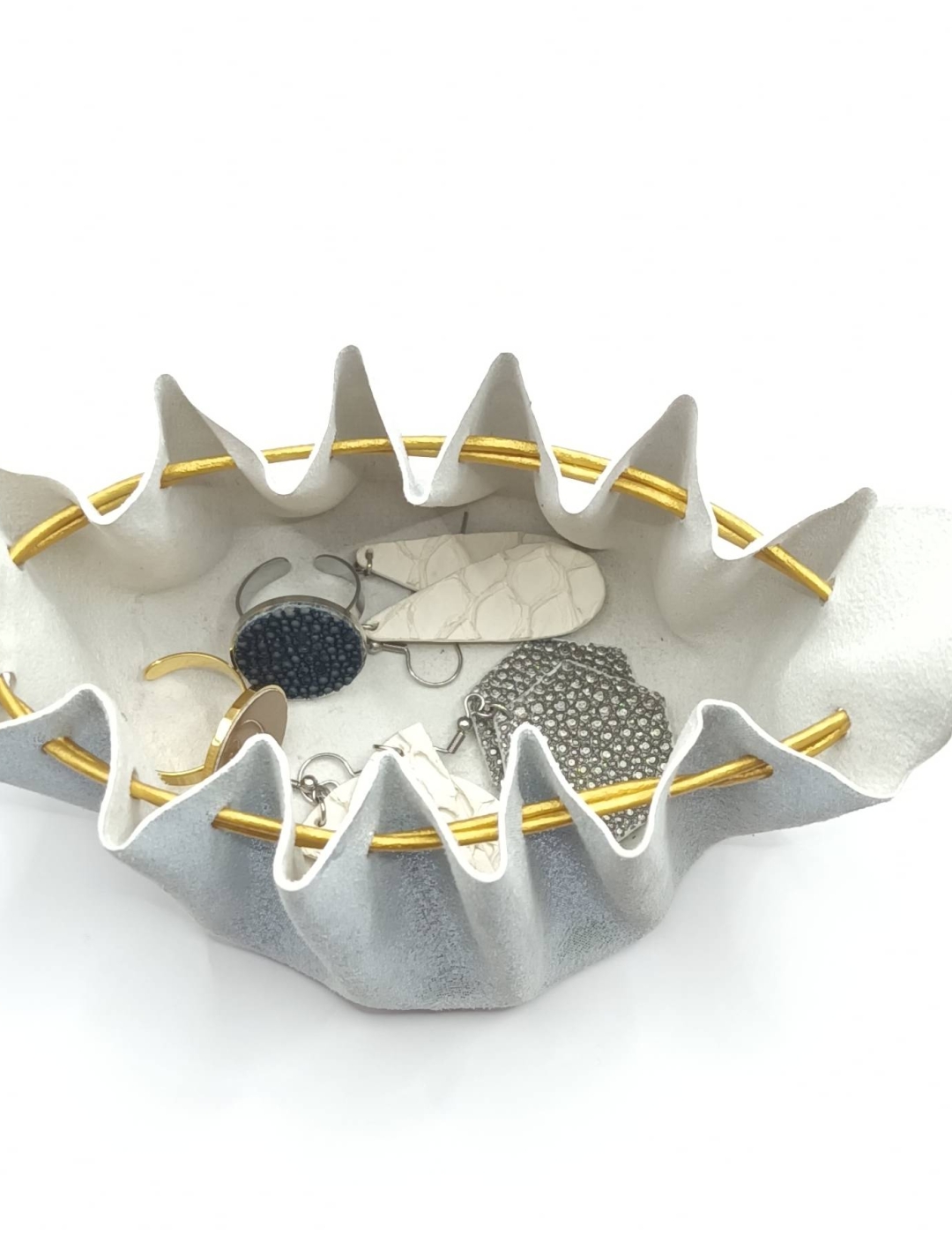 Grande bourse Blanc argenté Pailleté