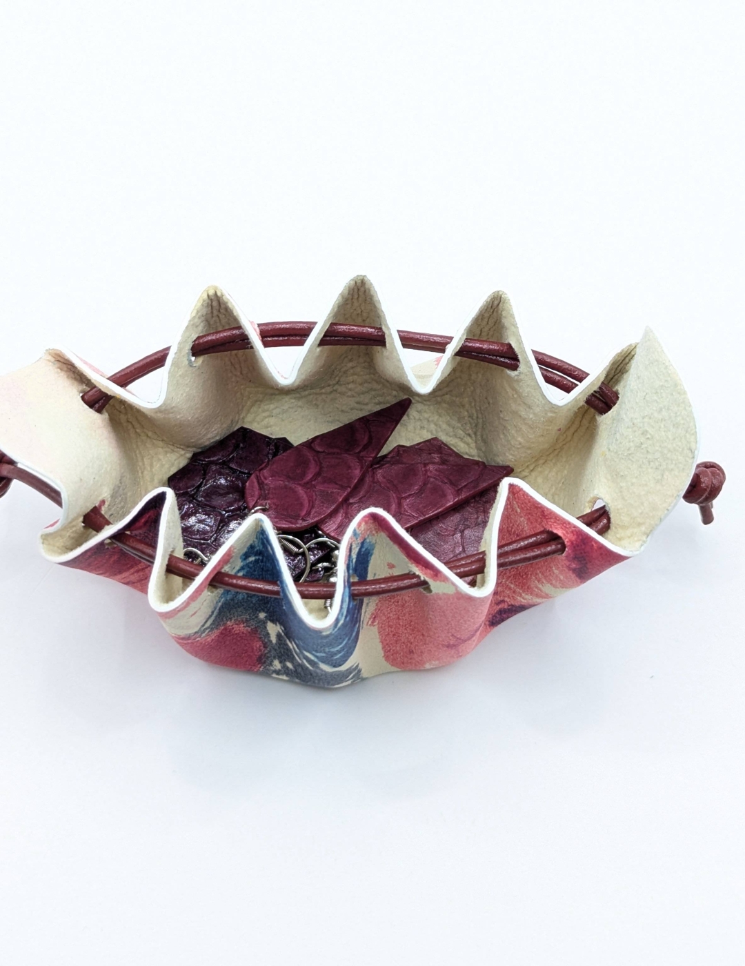 Petite bourse Crème A grosses fleurs