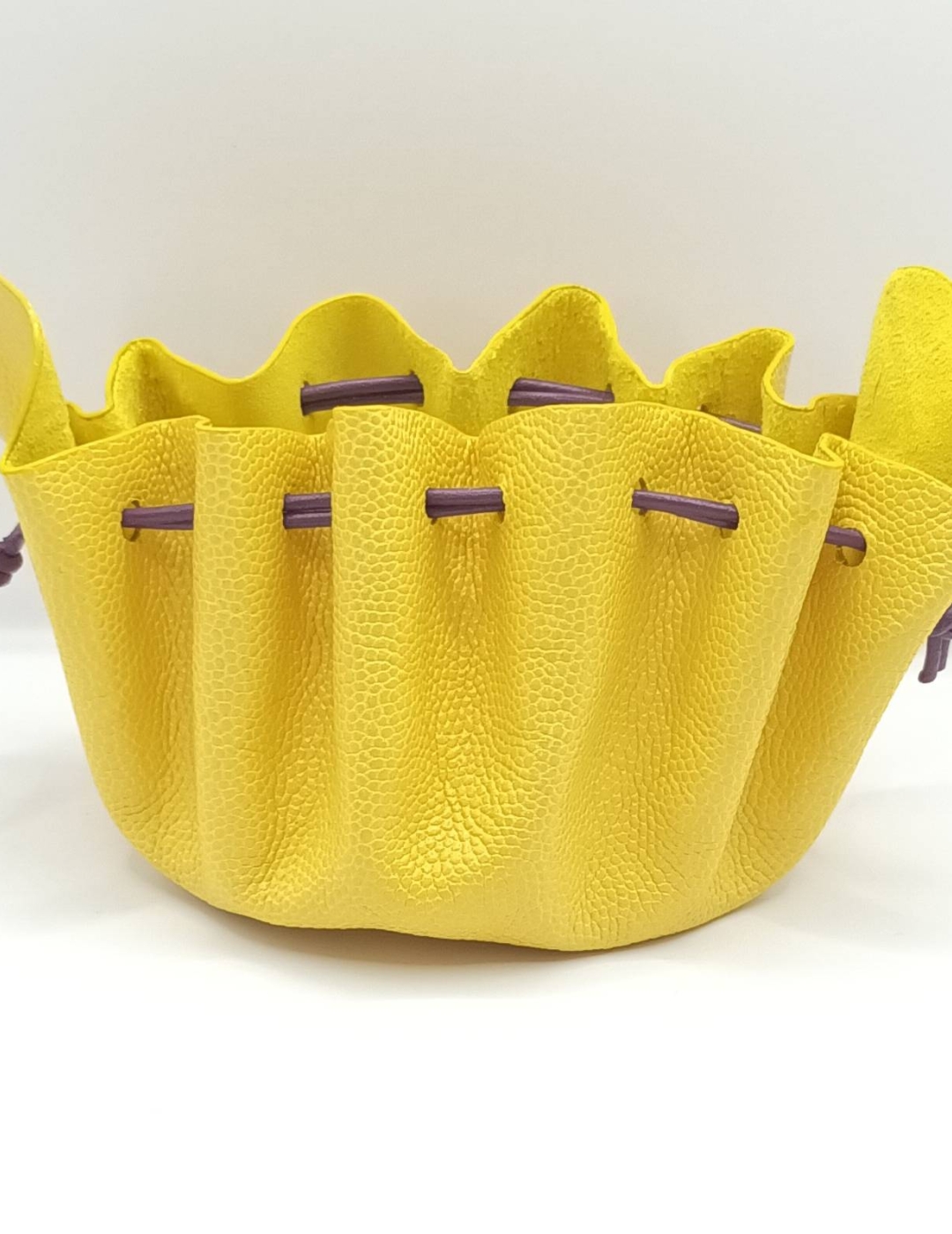 Grande bourse Jaune Grainé