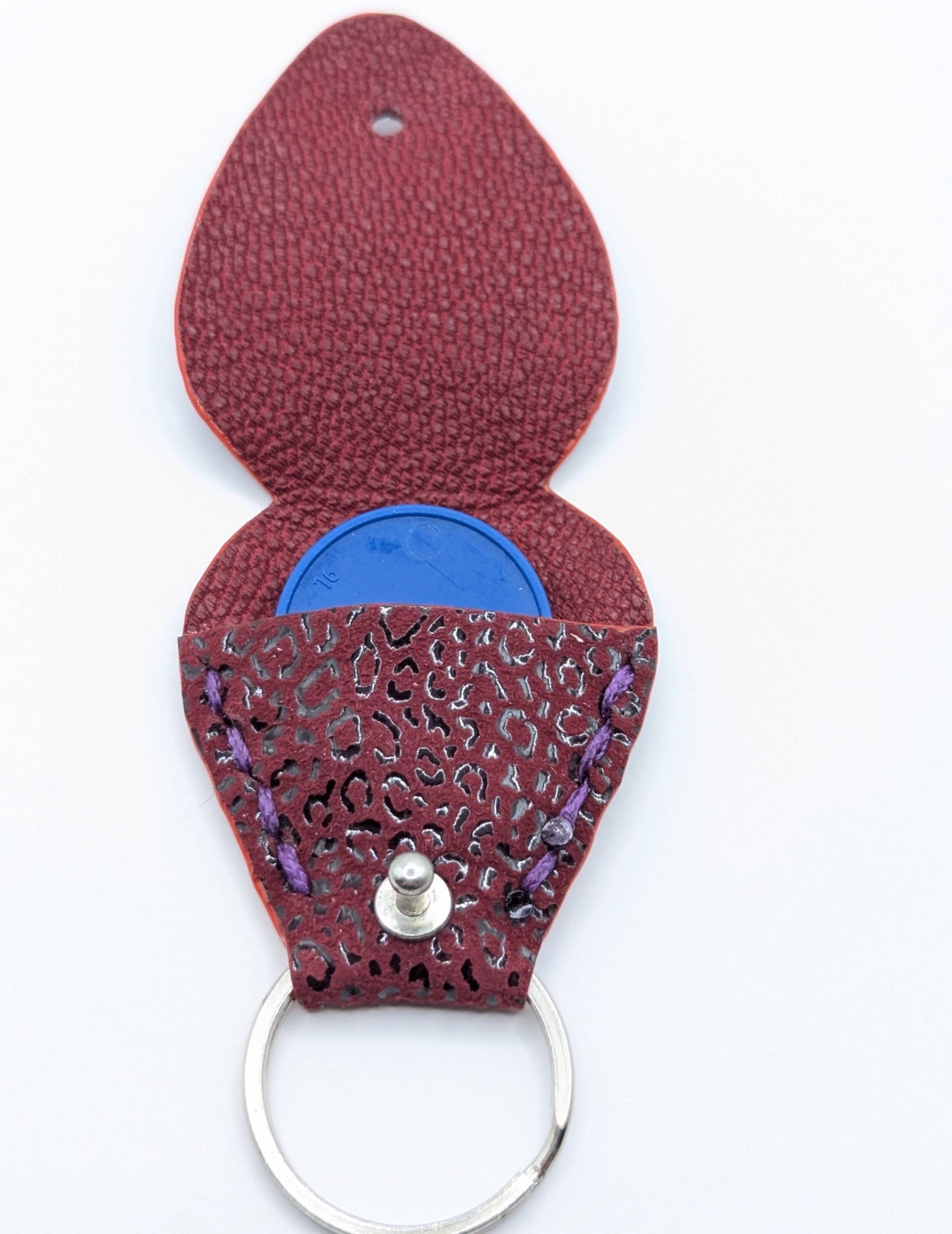 Étui à médiator Bordeaux imitation léopard