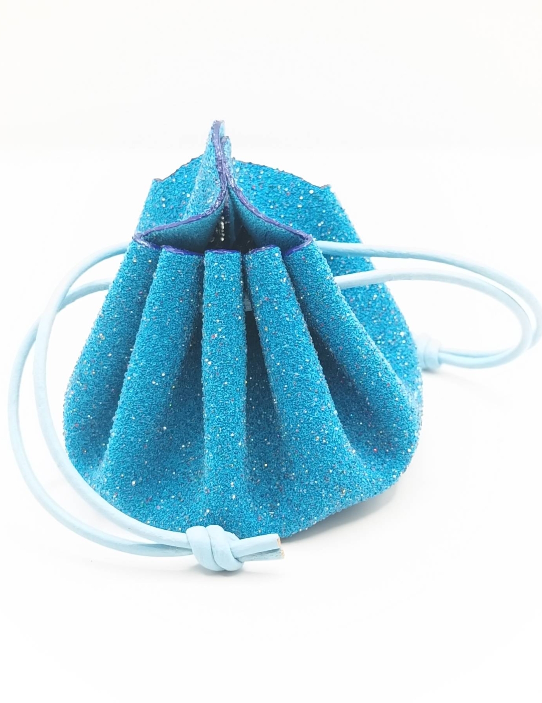 Petite bourse Bleu turquoise Perlé