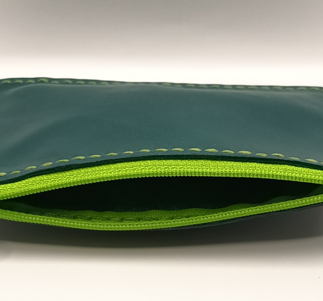 Porte-monnaie vert foncé et vert anis