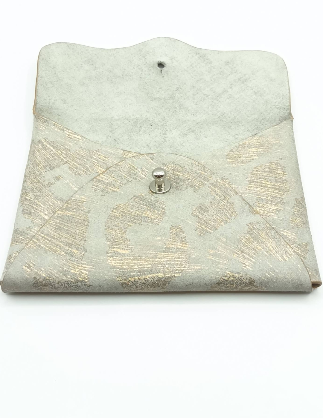 Porte-cartes Beige imitation léopard doré