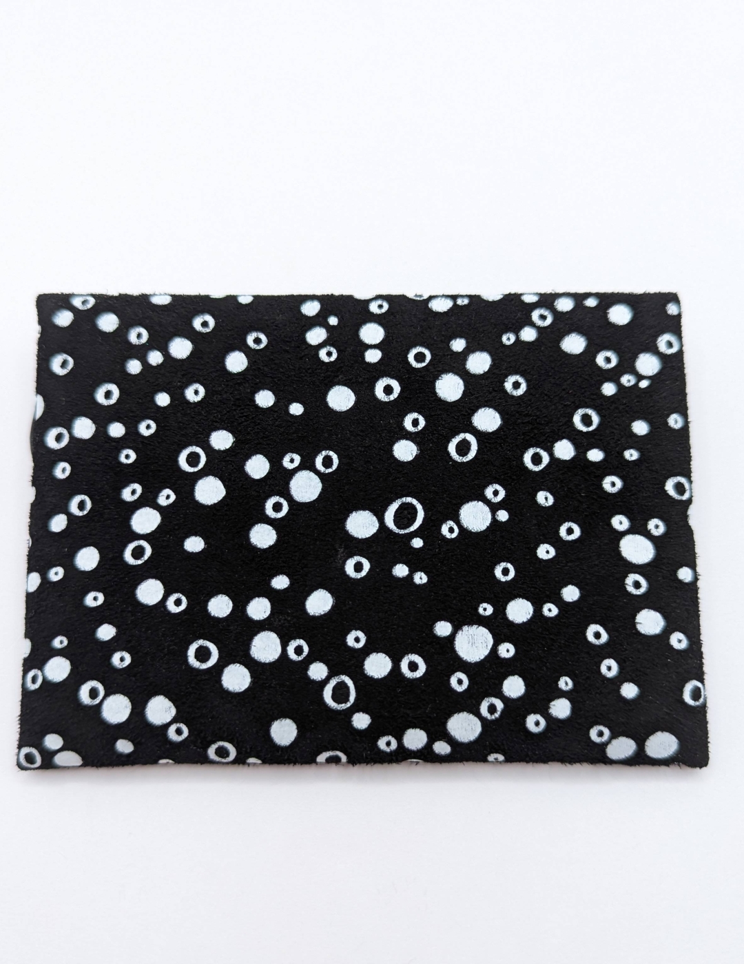 Porte-cartes Noir motif bulles blanches