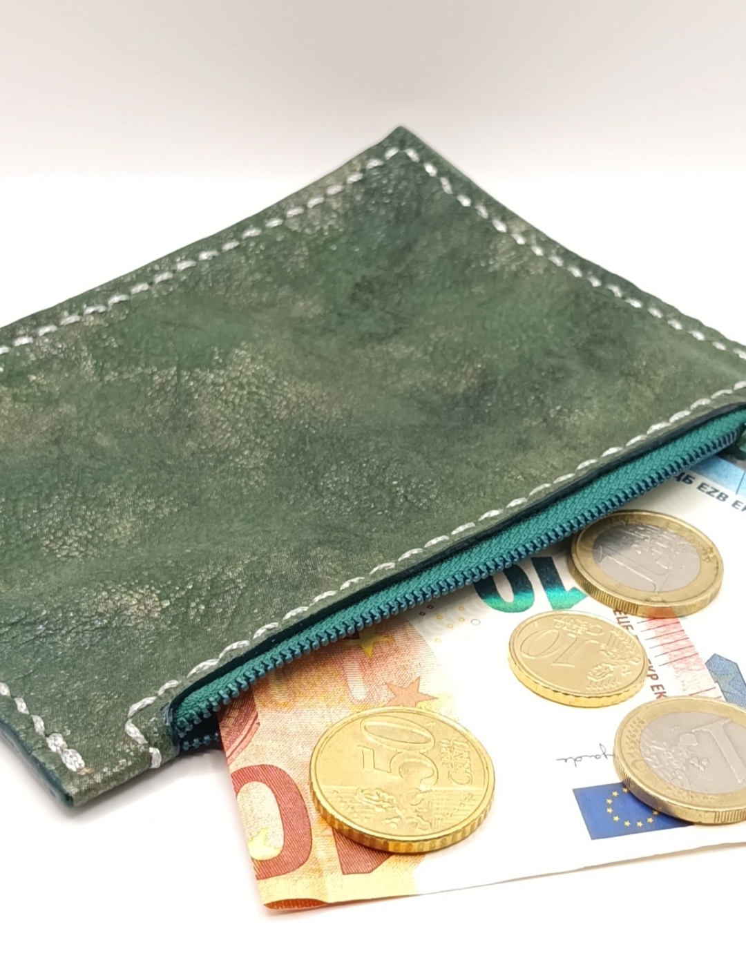 Porte-monnaie vert forêt brillant et vert foncé