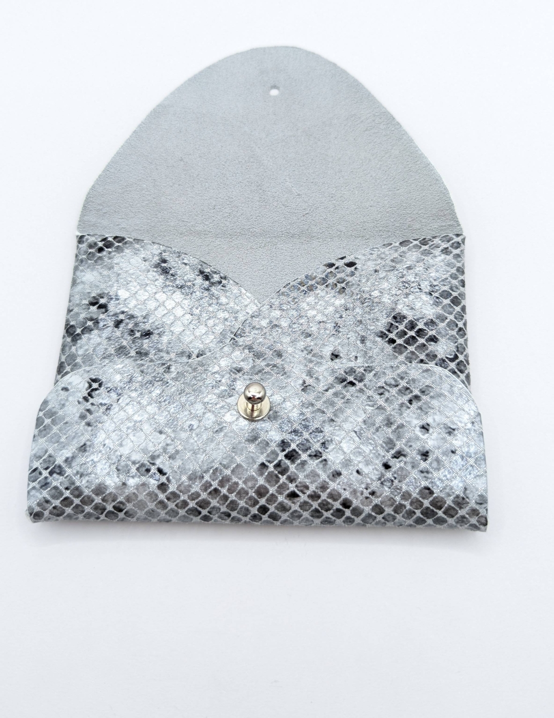 Porte-cartes Argent imitation serpent