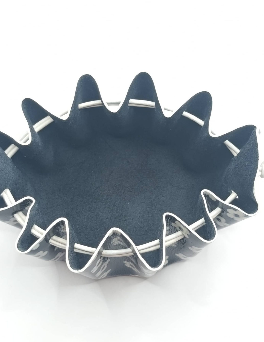 Grande bourse Noir Motif petites fleurs