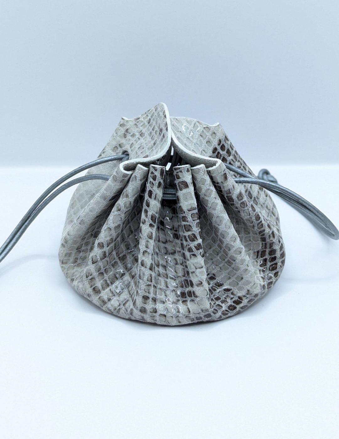 Grande bourse Gris clair Effet serpent