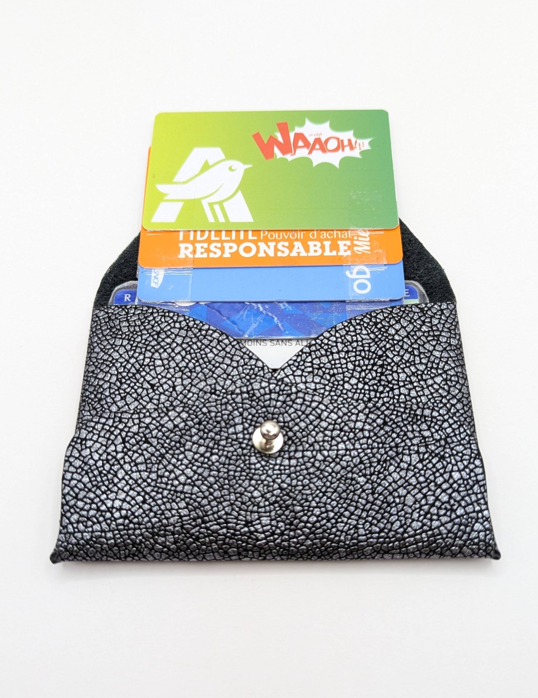 Porte-cartes Noir effet petite mosaïque