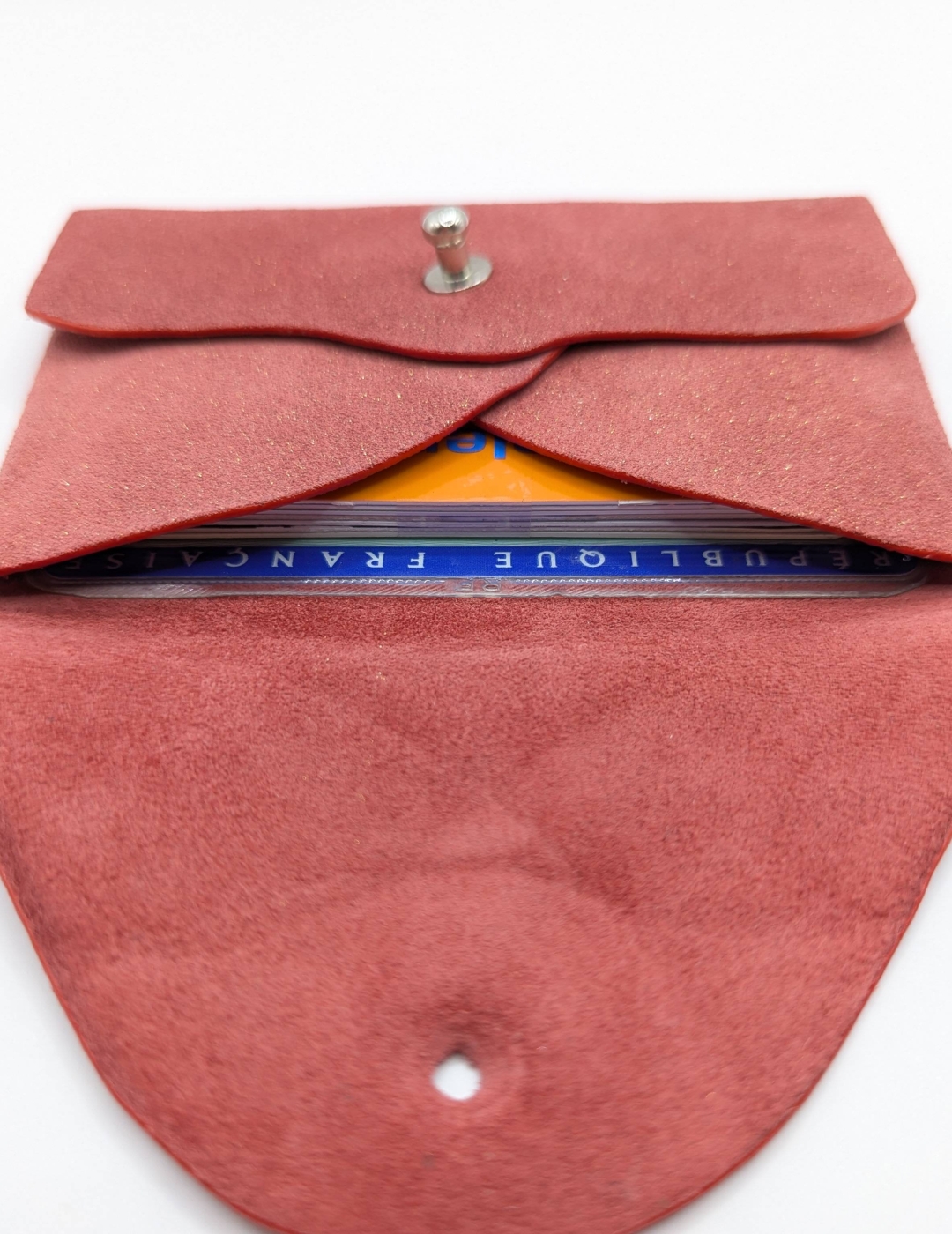 Porte-cartes Rouge velours pailleté doré