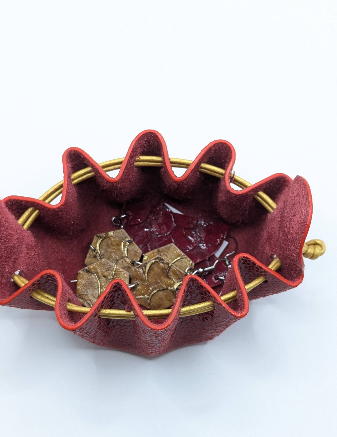 Petite bourse Rouge foncé Imitation galuchat