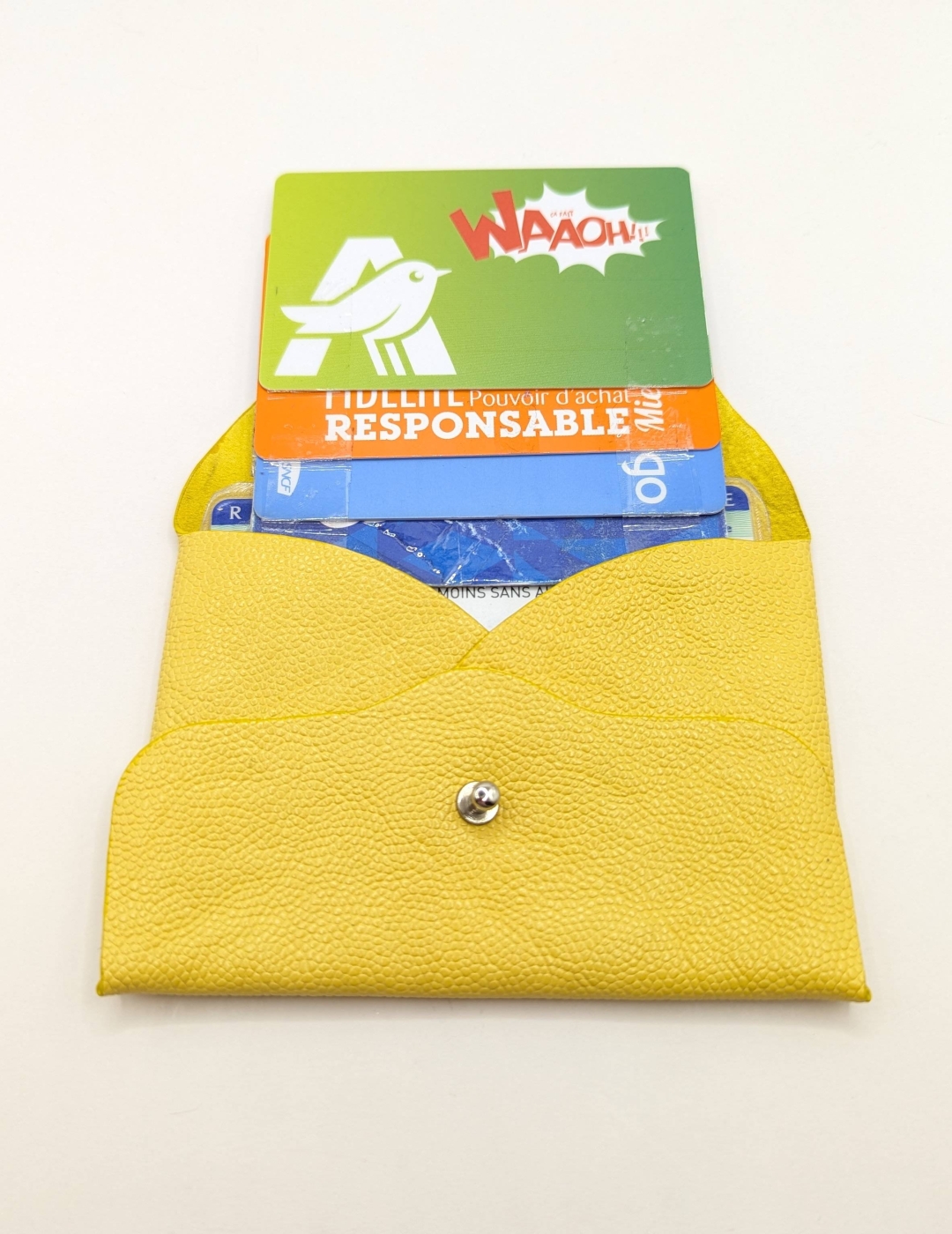 Porte-cartes Jaune grainé