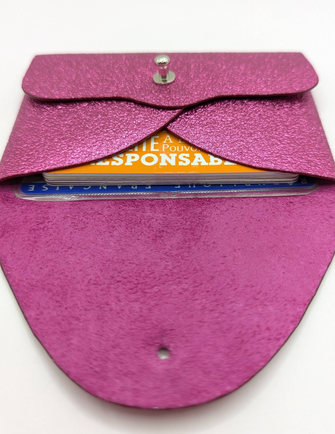 Porte-cartes Rose pailleté