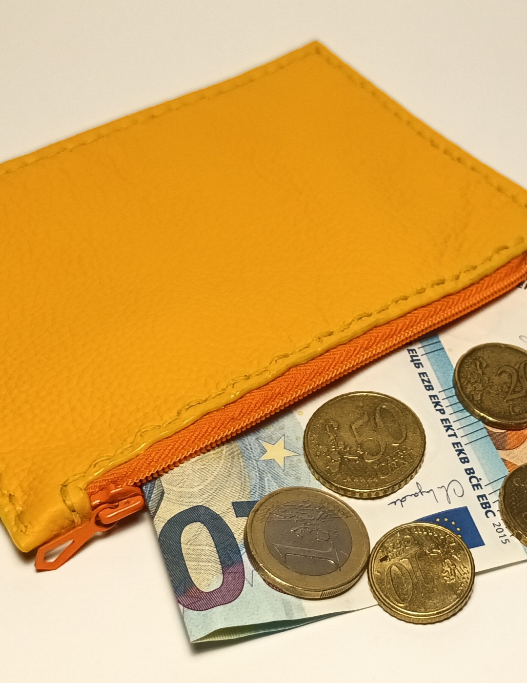 Porte-monnaie jaune et orange