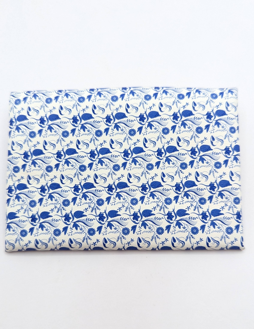 Porte-cartes Blanc à fleurs bleues