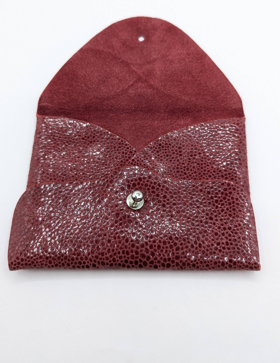 Porte-cartes Bordeaux imitation léopard