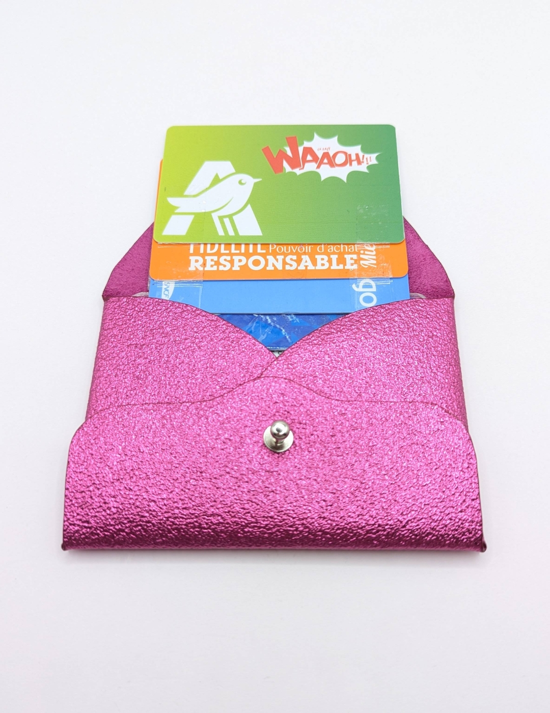 Porte-cartes Rose pailleté