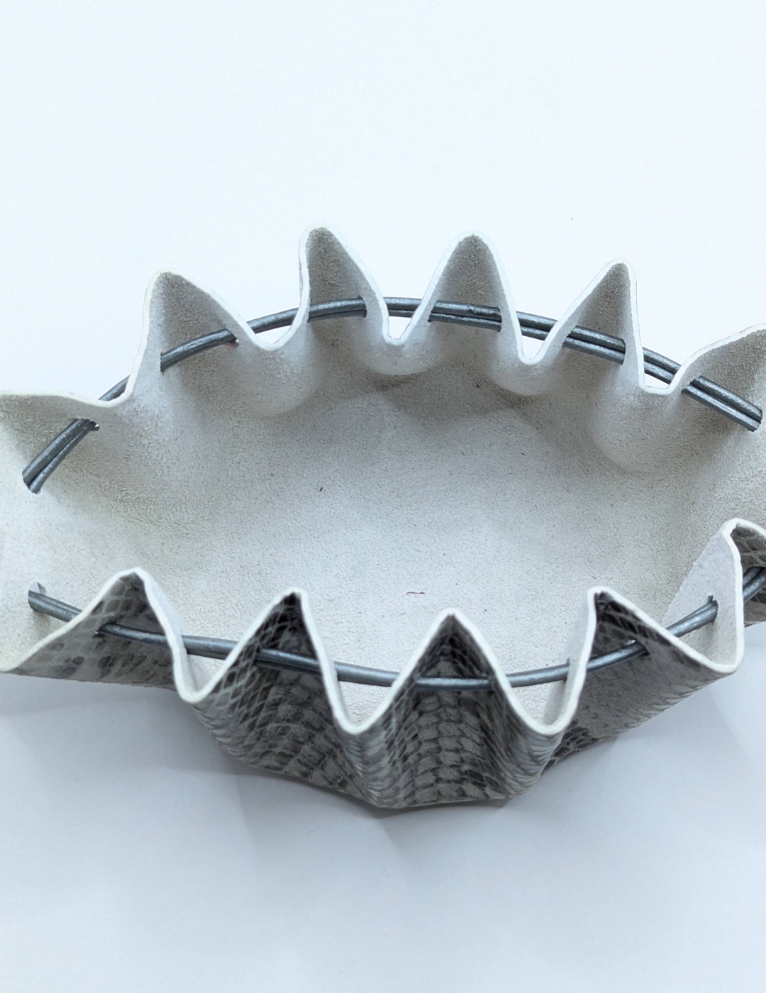 Grande bourse Gris clair Effet serpent