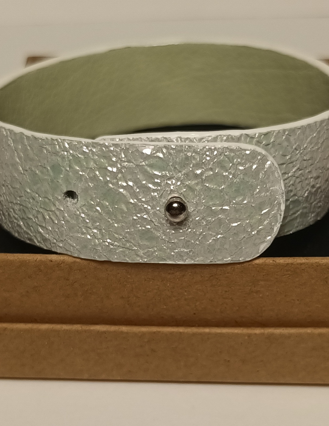 Bracelet vert d’eau effet craquelé