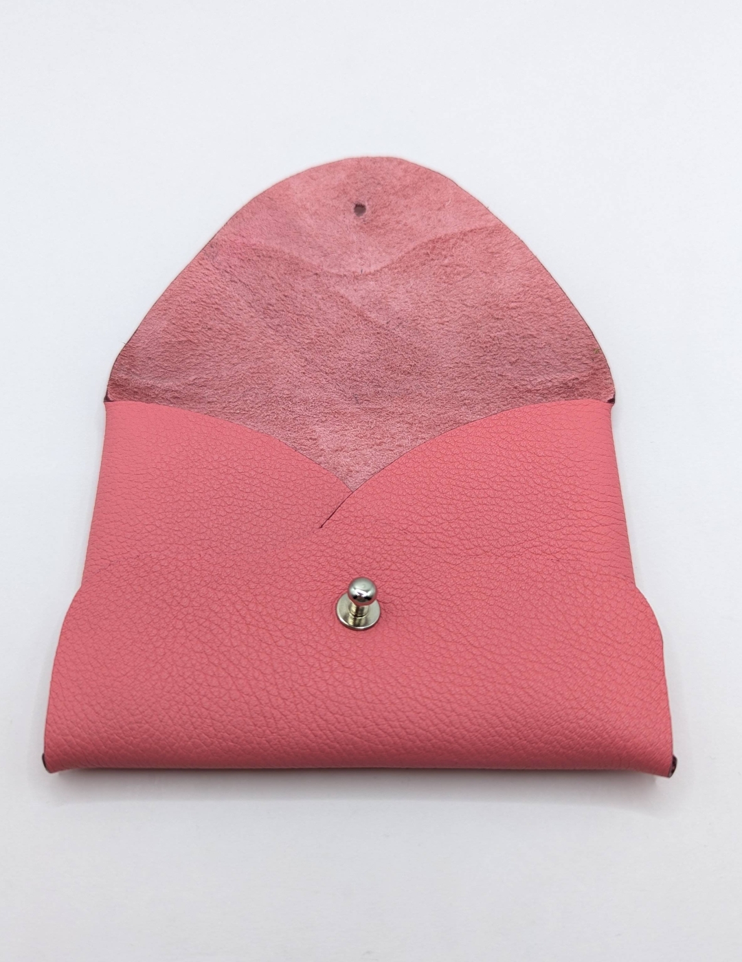 Porte-cartes Rose saumon grainé