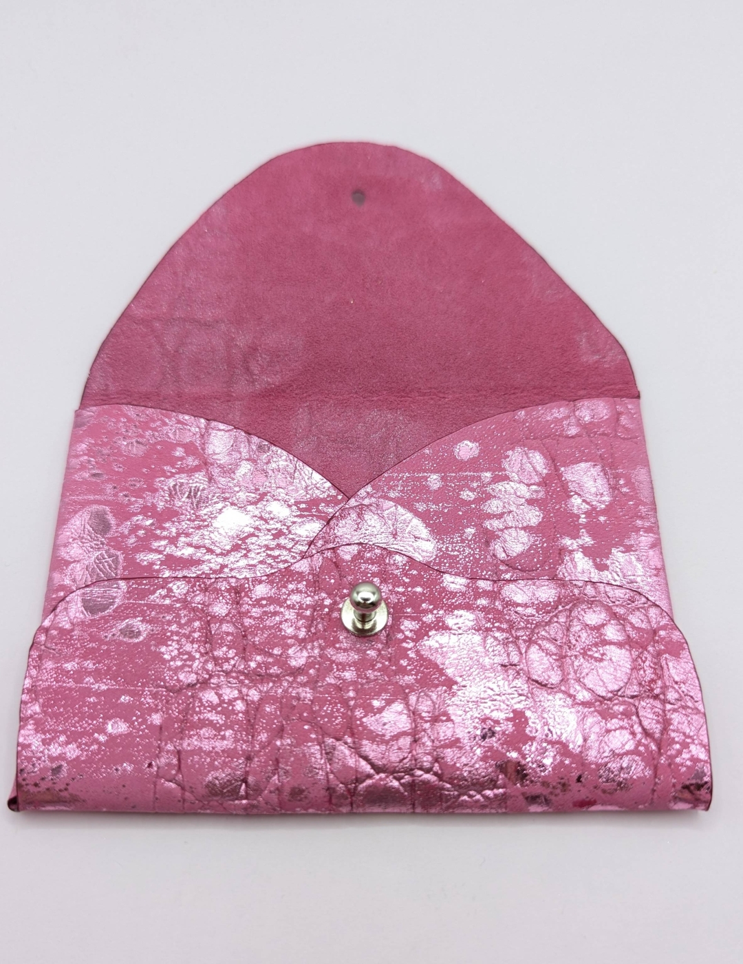 Porte-cartes Rose Barbie métallisé