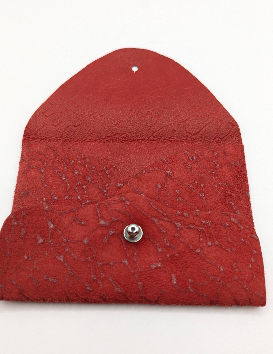 Porte-cartes Rouge velours effet nervuré