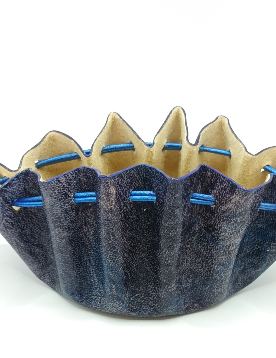 Grande bourse bleu foncé nuancé et bleu métallisé