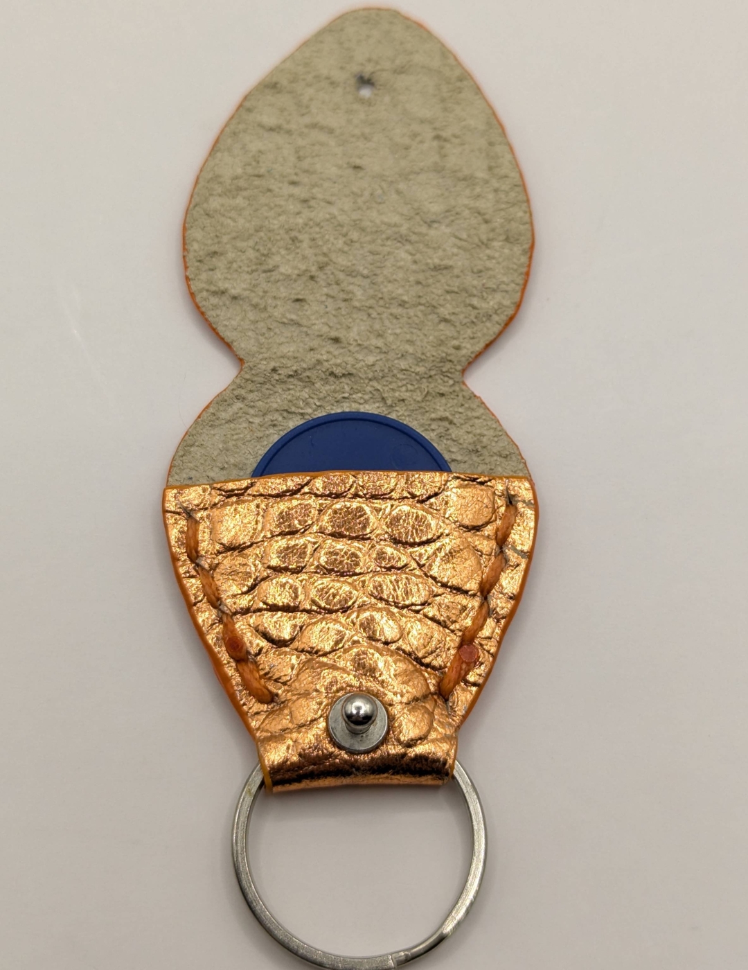 Étui à médiator Orange irisé imitation crocodile