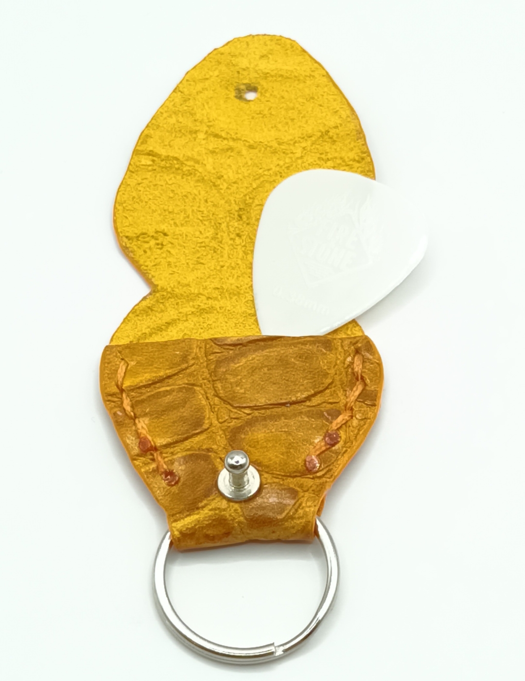 Étui à médiator Orange imitation crocodile