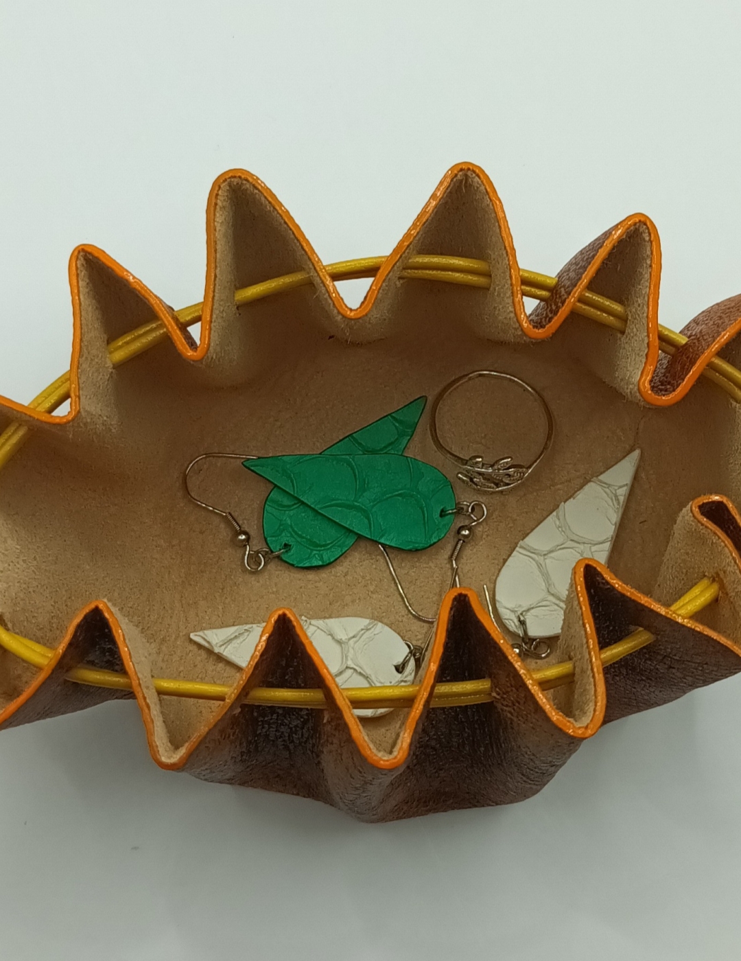 Grande bourse orange nuancé marron