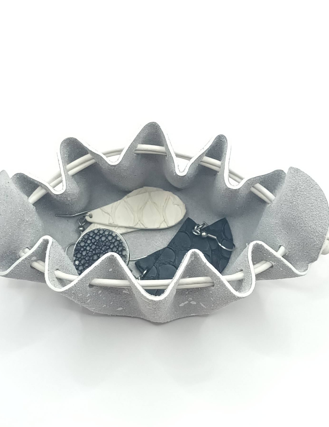 Petite bourse Gris moucheté blanc